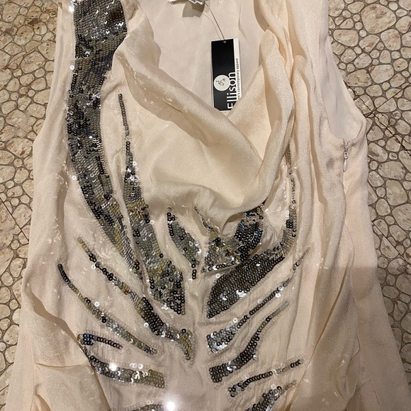 Beautiful blush color top with sequins. - Picture 2 of 2